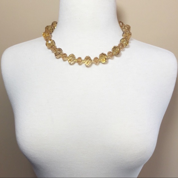 Chunky Colorado Topaz Glass Necklace Earrings Set - Picture 2 of 3